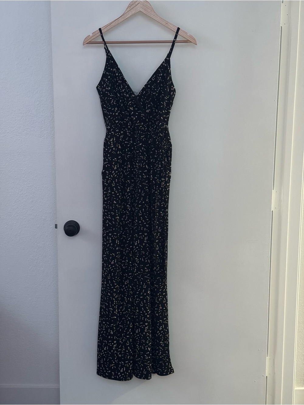 Kaligh Black Printed Wide Leg Jumpsuit Women’s Small Petite